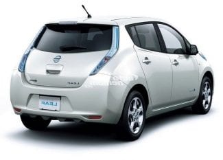White car Nissan Leaf EV